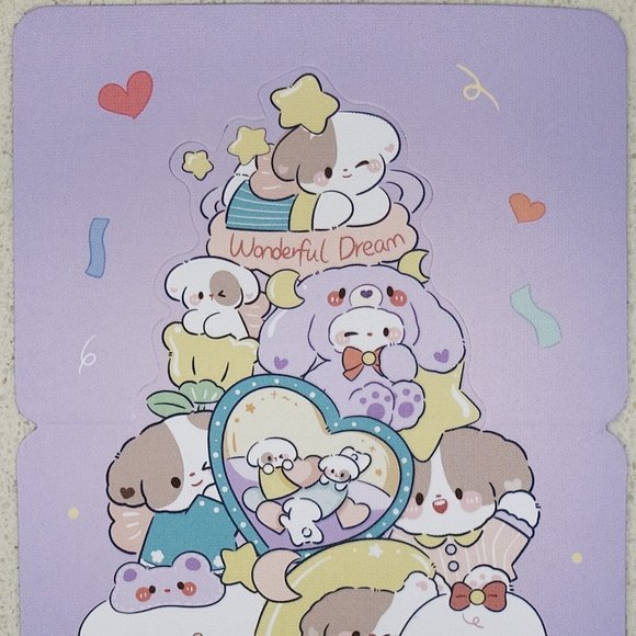 Kawaii Bunny Rabbits "Happy Time" mini pop up greeting card without envelope - Picture 1 of 2